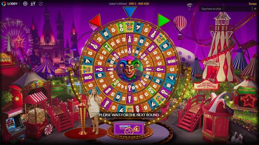 Live Joker's Wheel Bonus Game