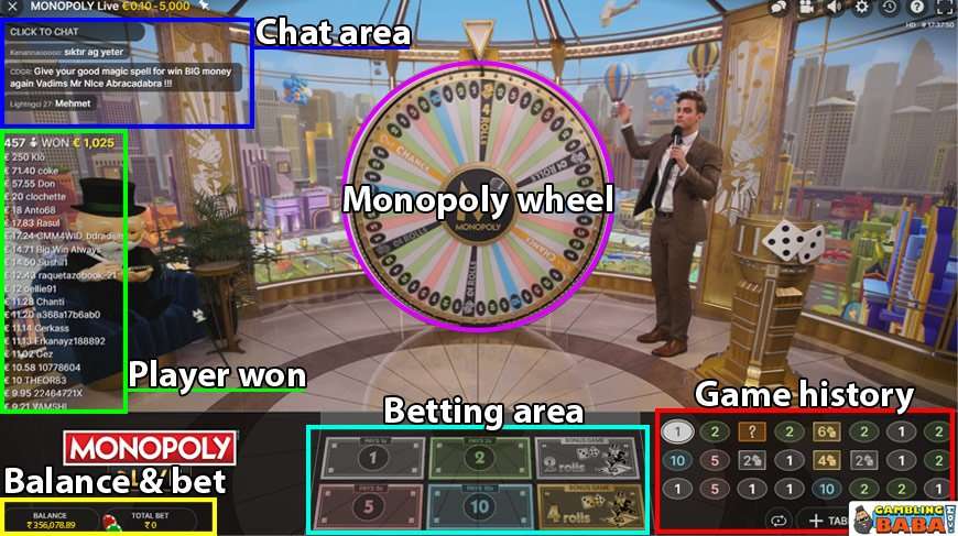 Monopoly live interface