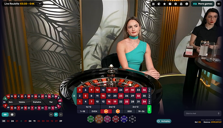 Roulette from Beter Live gameplay