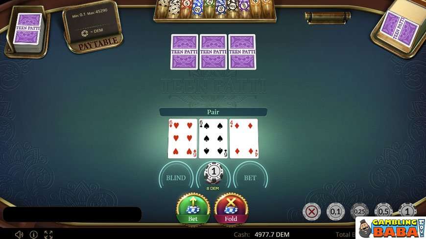 Teen patti gameplay