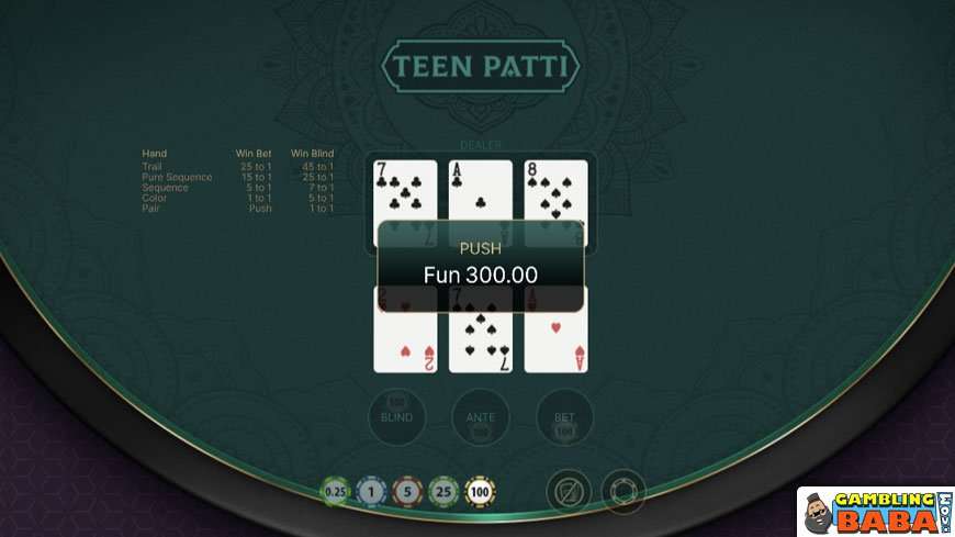 Teen Patti gameplay