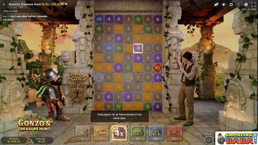 hidden payouts are reveald in gonzos quest treasure hunt live