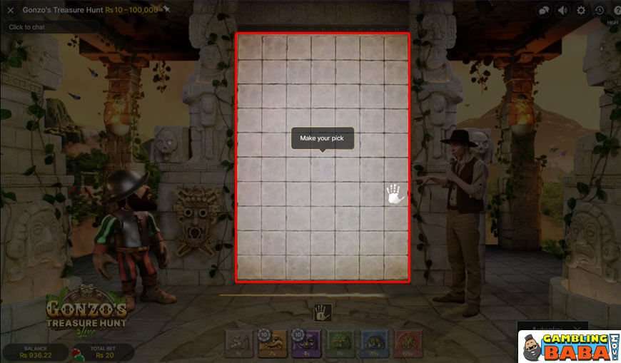 make your pick or picks in gonzos treasure hunt