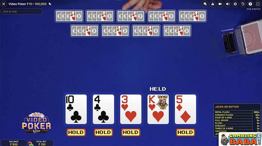 evolution video poker live gameplay